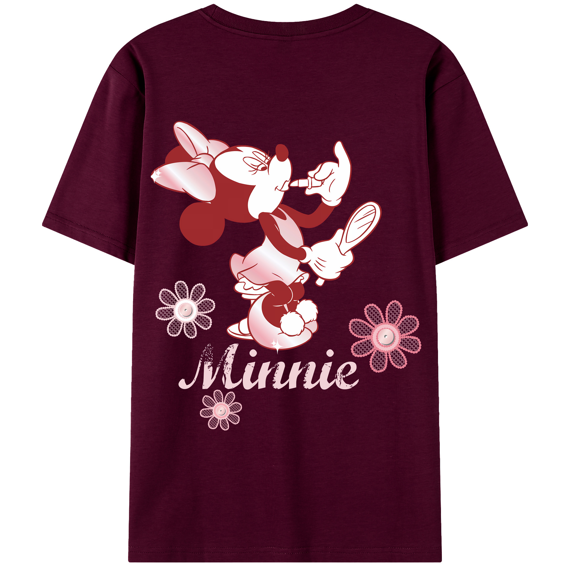 （画像用） ミッキーマウス Mickey Mouse レディース半袖Tシャツ(バックプリント)